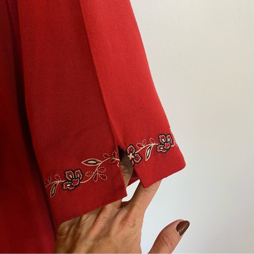 Lagenlook Full length Red embroidered Maxi Dress Coldwater Creek Womens size 3X - Picture 7 of 10